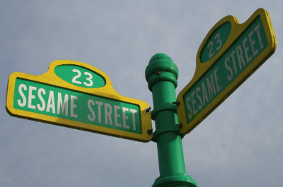 A 123 Sesame Street Sign