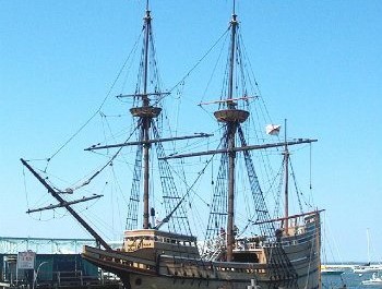 Mayflower at Plymouth harbor
