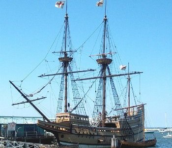 Mayflower at Plymouth harbor