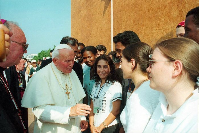 Pope greeting people