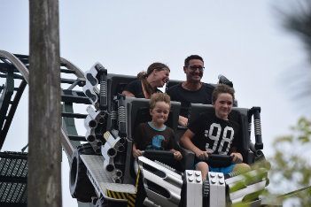 People on roller coaster