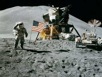 Space station moon landing